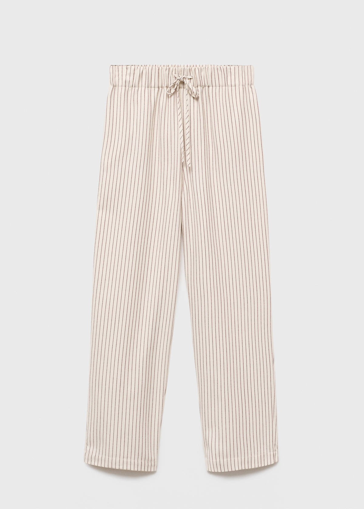 Woven striped flannel trousers — Ivory White