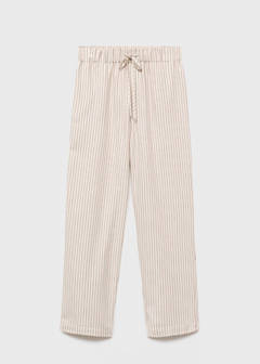 Woven striped flannel trousers — Ivory White 5