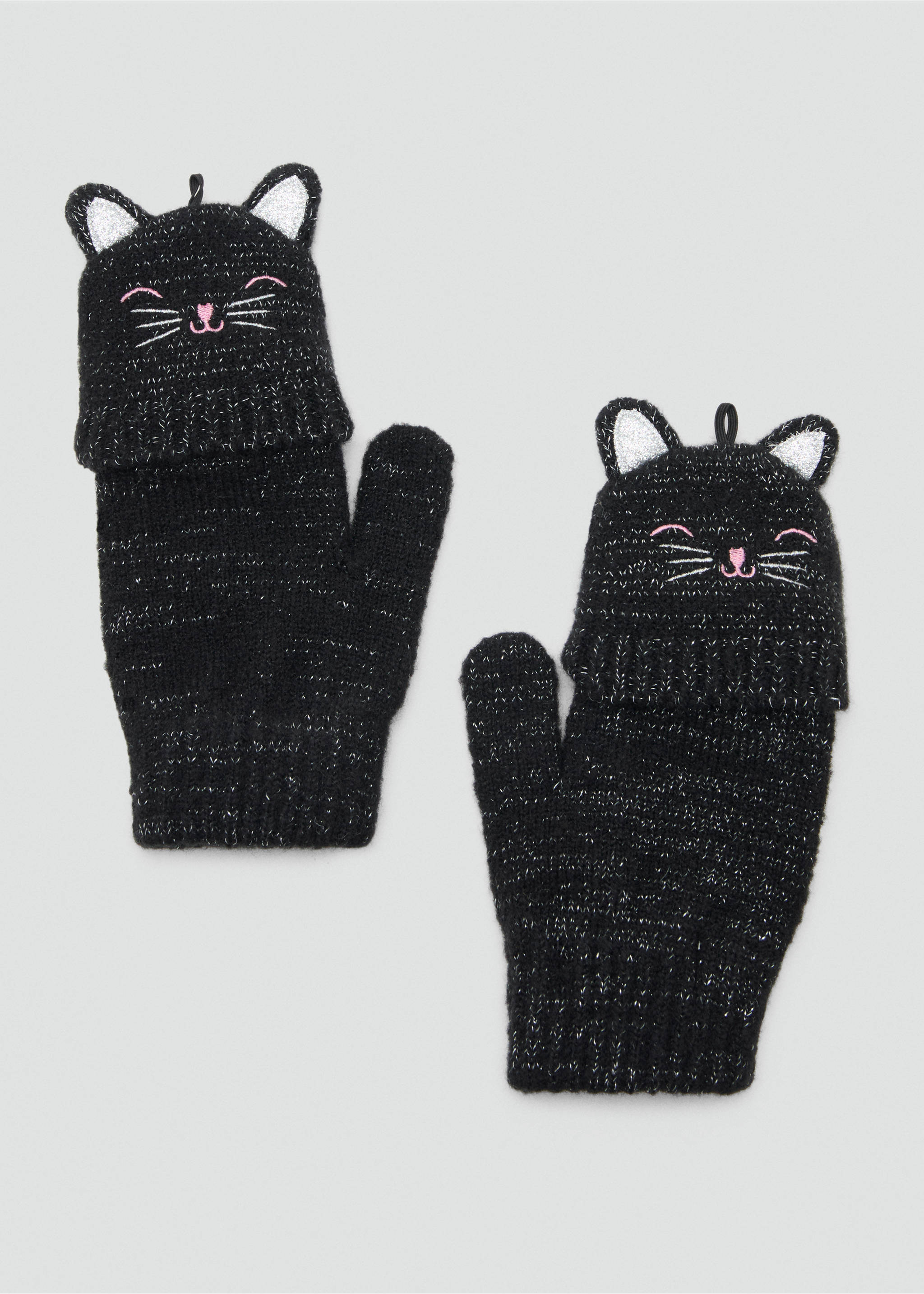 Lurex kitty gloves - Details of the article 1, Black. Ref: 17067130-00.