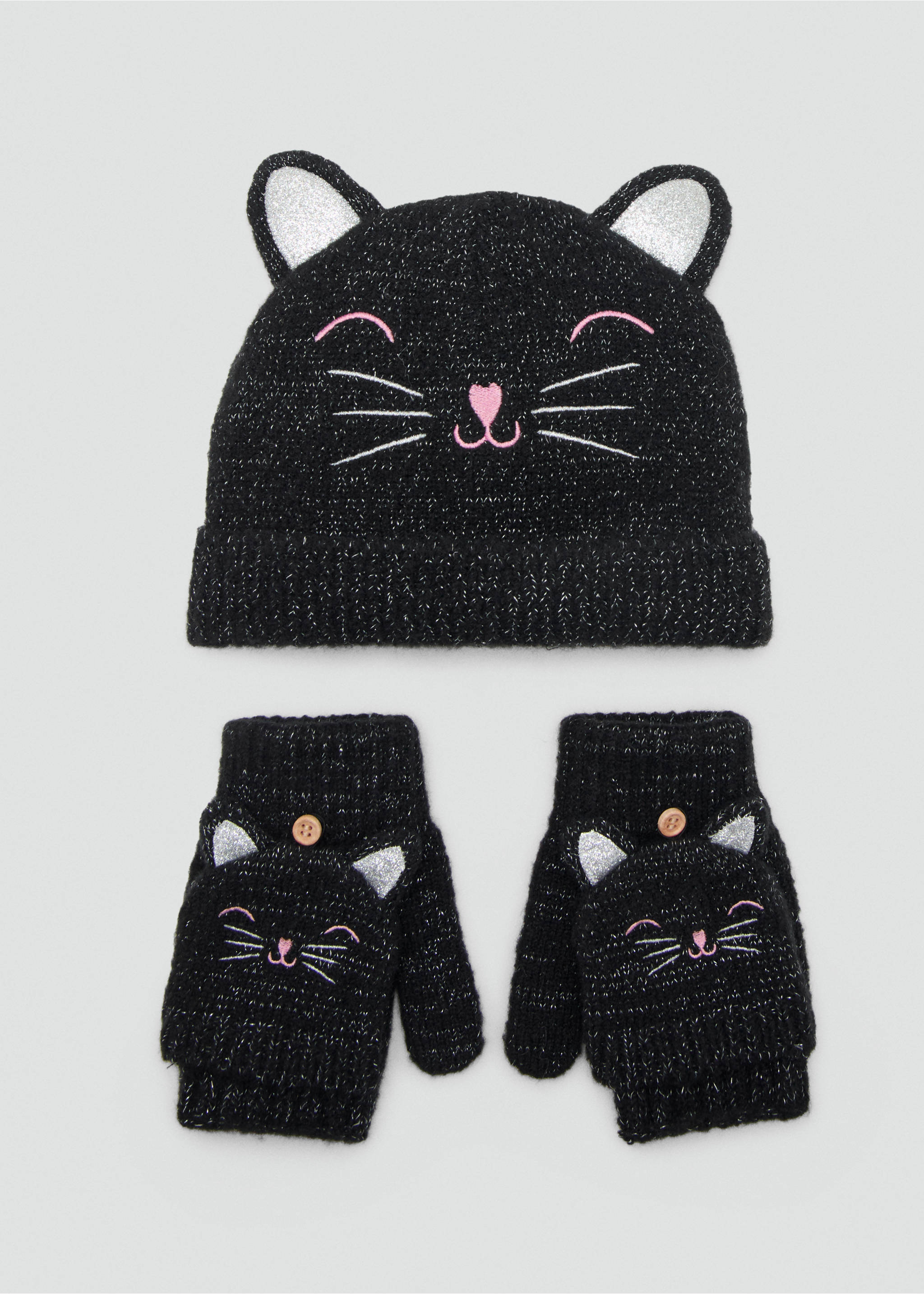 Lurex kitty gloves - Details of the article 2, Black. Ref: 17067130-00.