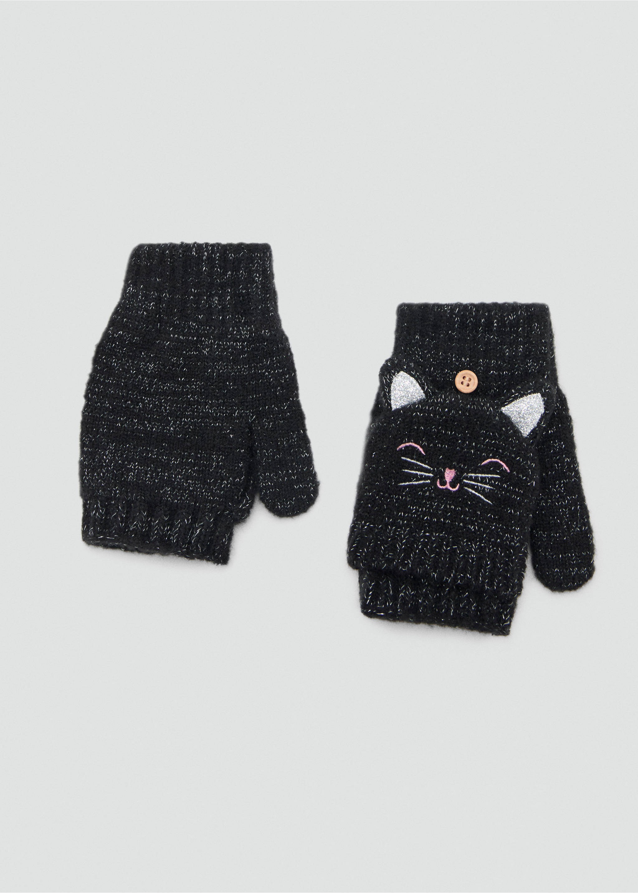 Lurex kitty gloves - Article without model, Black. Ref: 17067130-00.