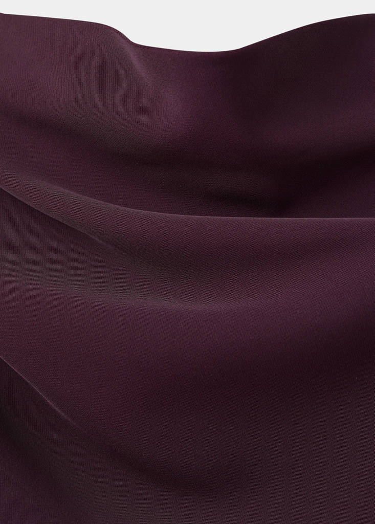 Long-sleeved dress with draped neck — Purple