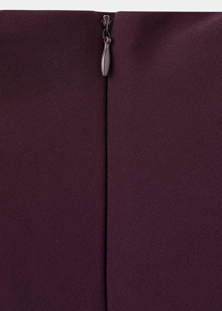 Long-sleeved dress with draped neck — Purple