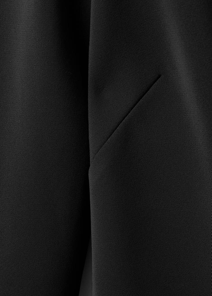 Long-sleeved dress with draped neck — Black