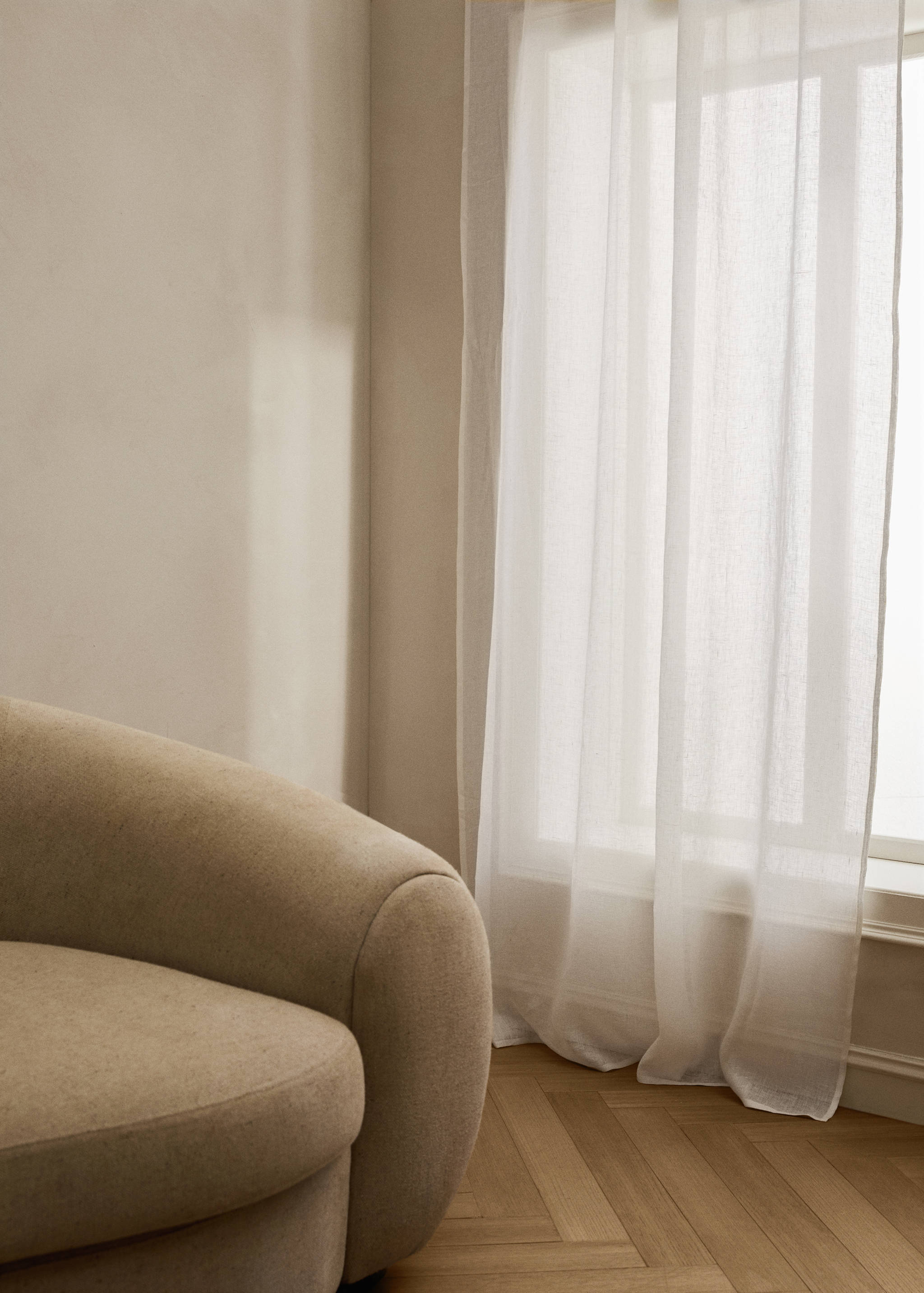 Linnen vitrage (lichtdoorlatend) - Overzichtstekening