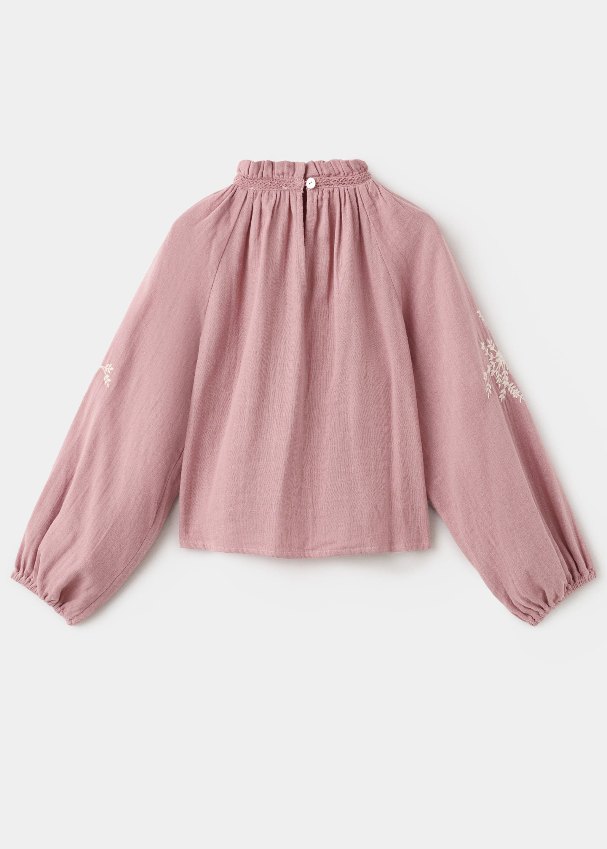 Cotton blouse with floral embroidery - Reverse of the article