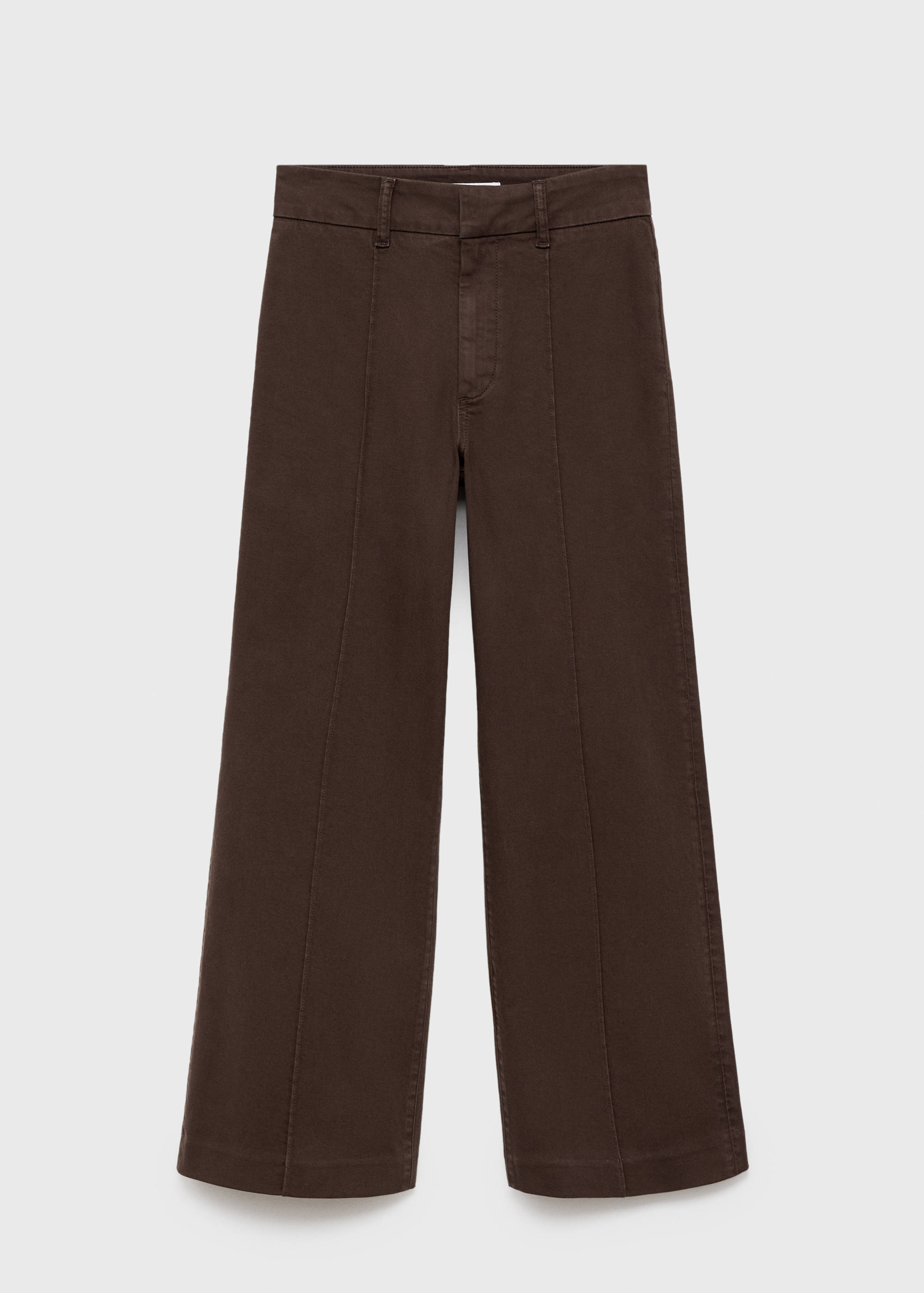 جينز واسع الساق بخصر عالي مع تفاصيل الخياطة - منتج دون نموذج