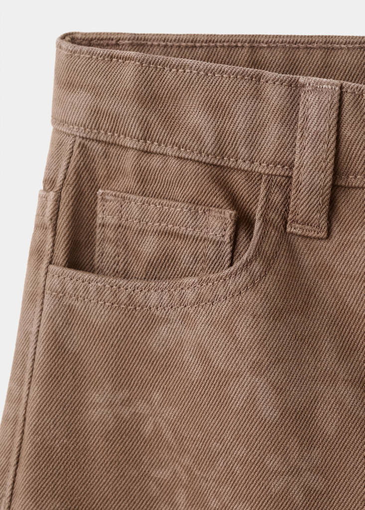 Floral-print straight-fit jeans — Brown