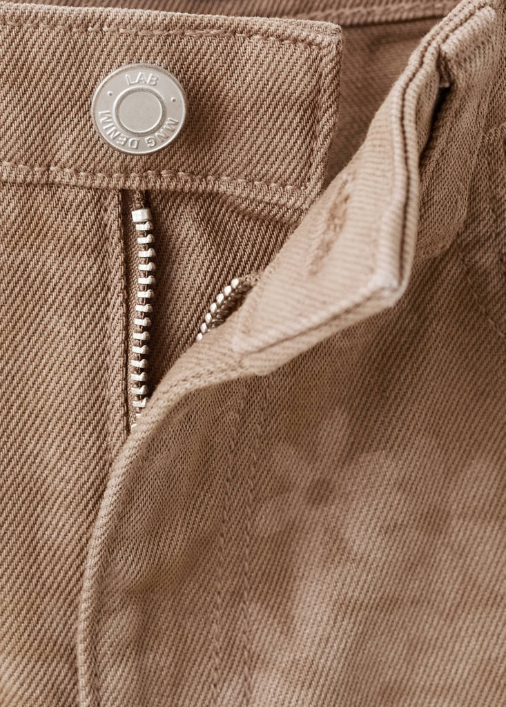 Floral-print straight-fit jeans — Brown