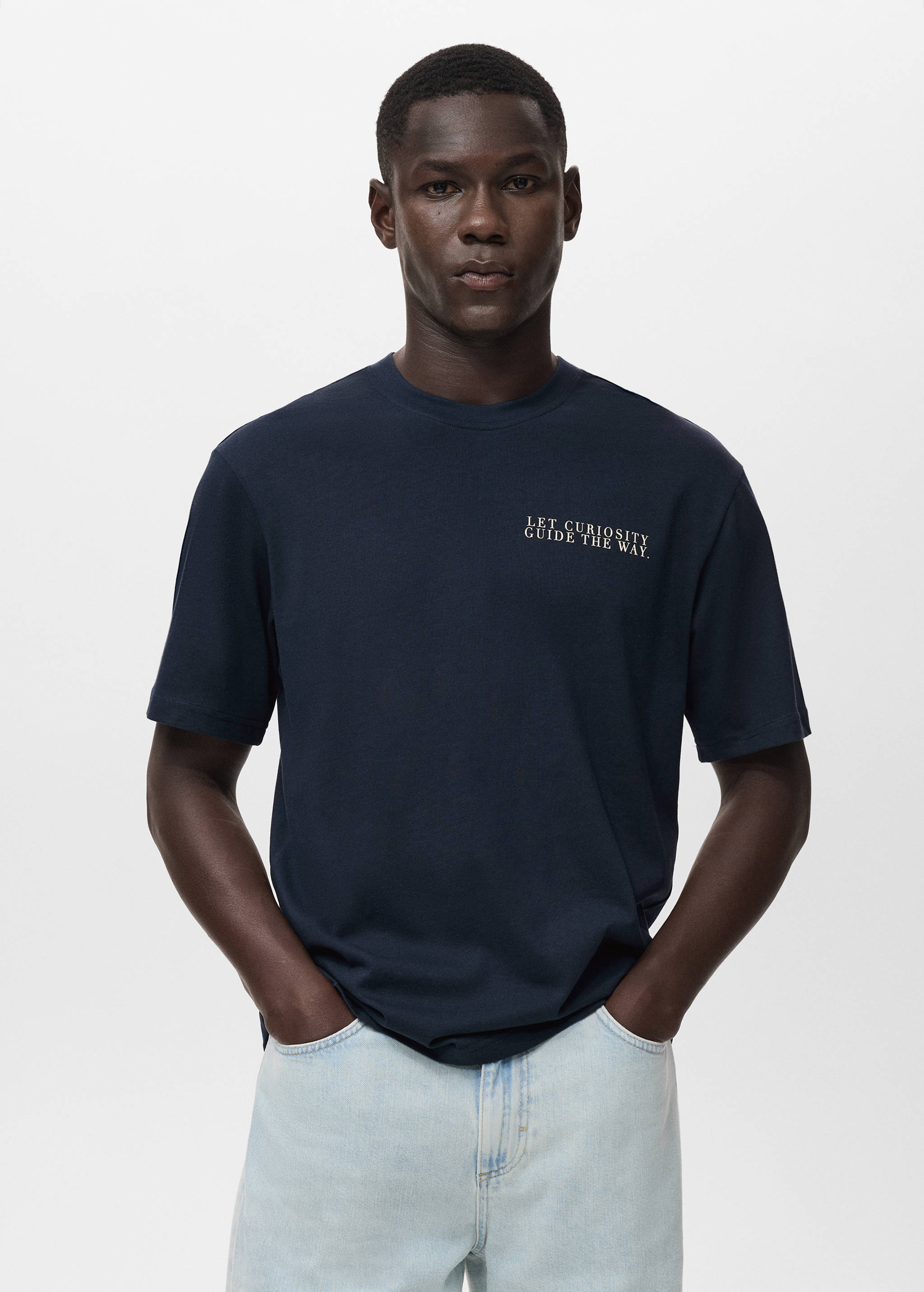 Футболка 100% хлопок с текстом - Средний план