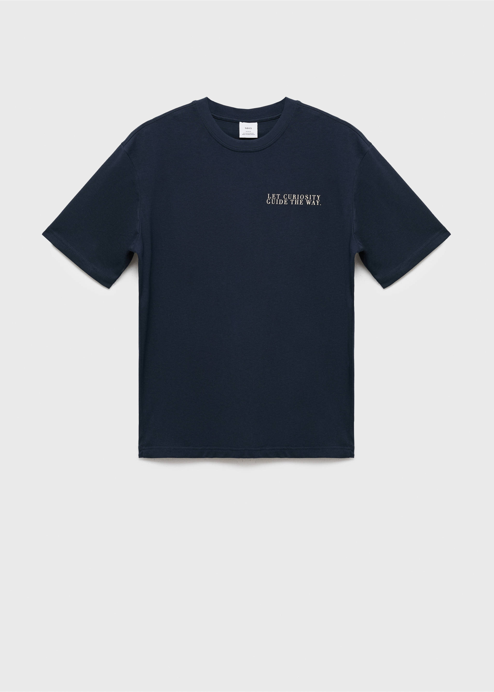 Camiseta 100% algodón texto - Artículo sin modelo, Azul indigo. Ref: 17067771-00.