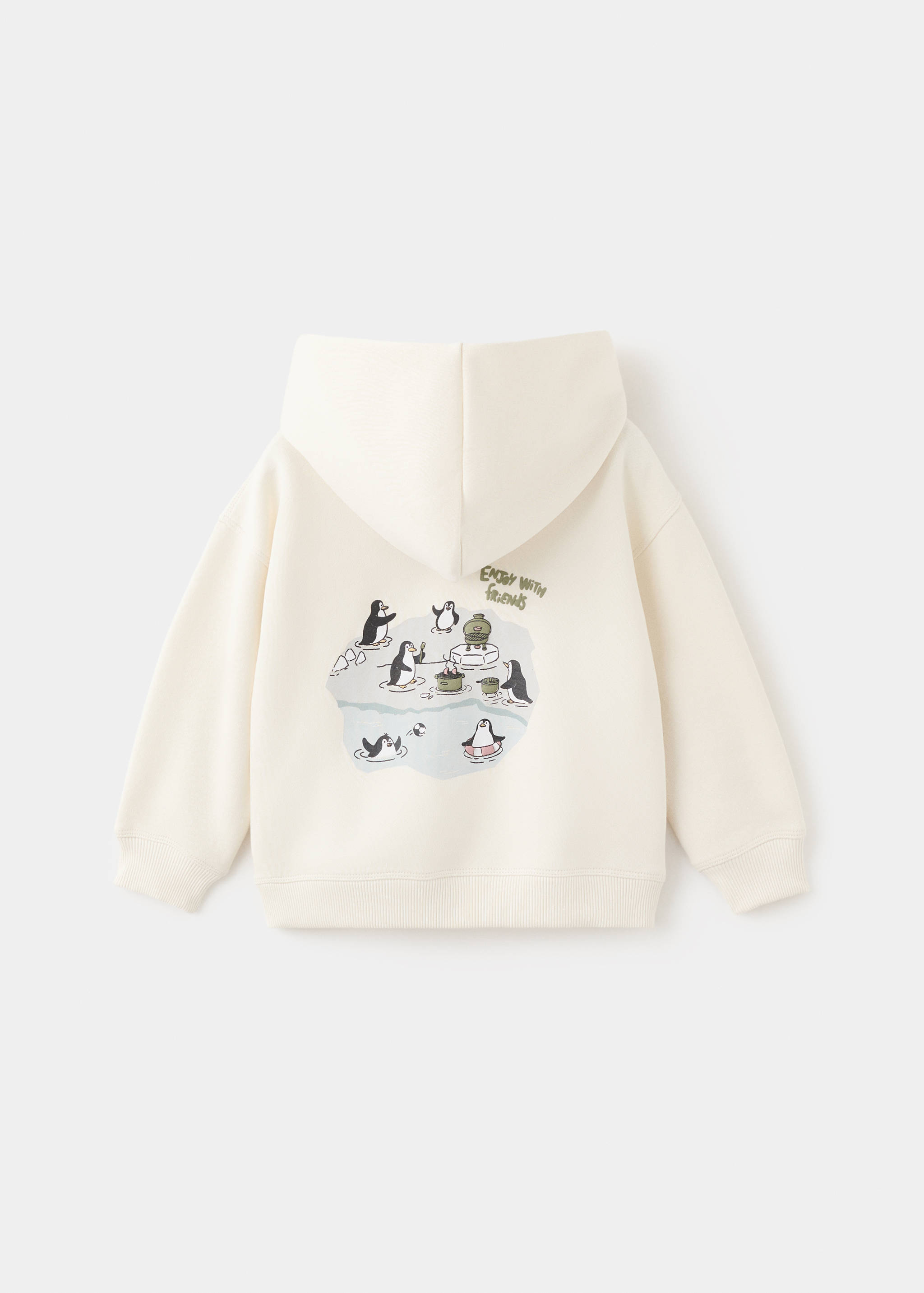 Суитшърт с принт и качулка - Обратна страна на артикула