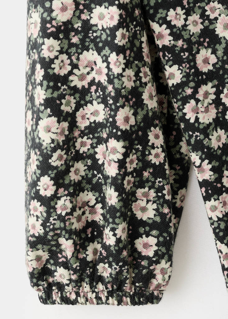 Floral print dress — Black