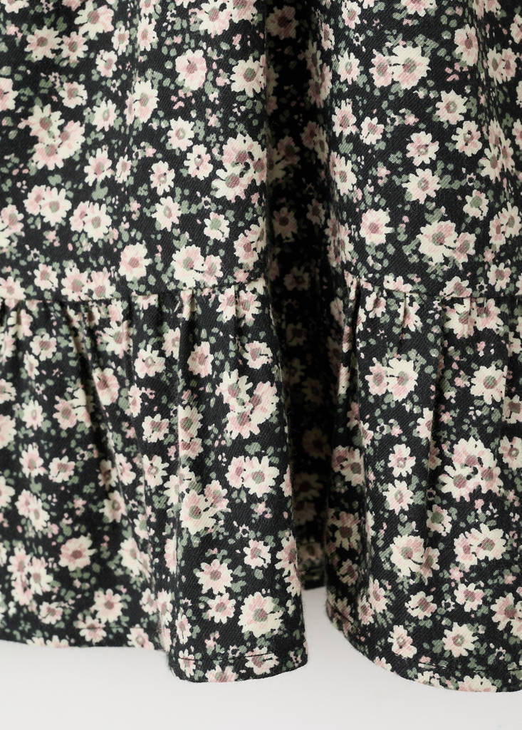 Floral print dress — Black