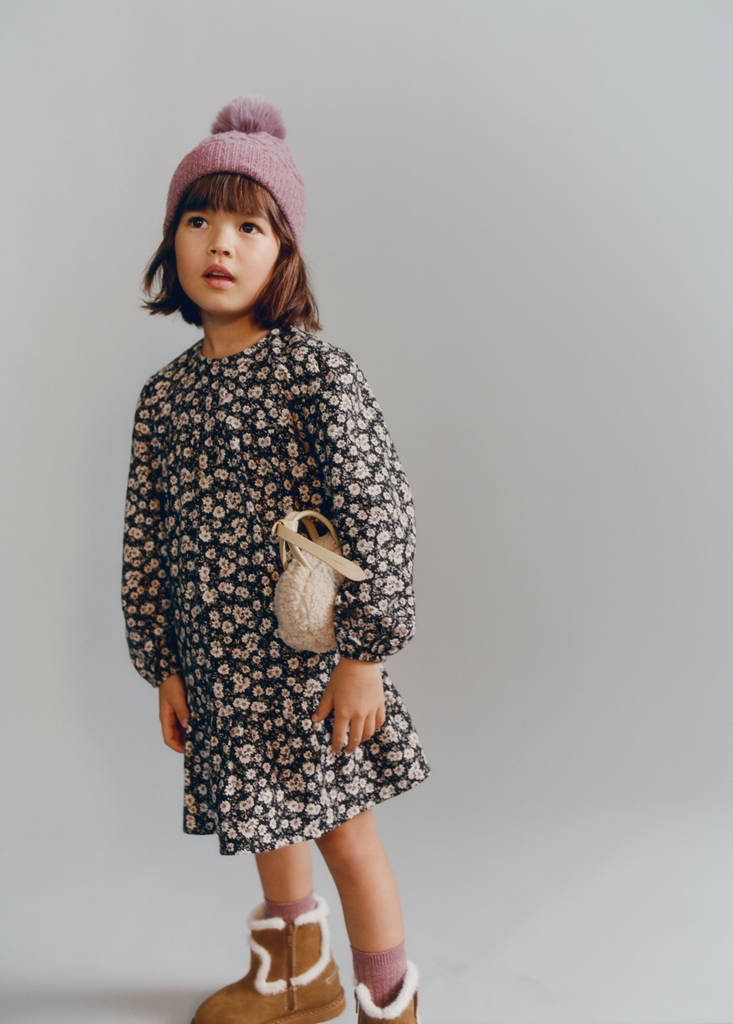 Floral print dress — Black