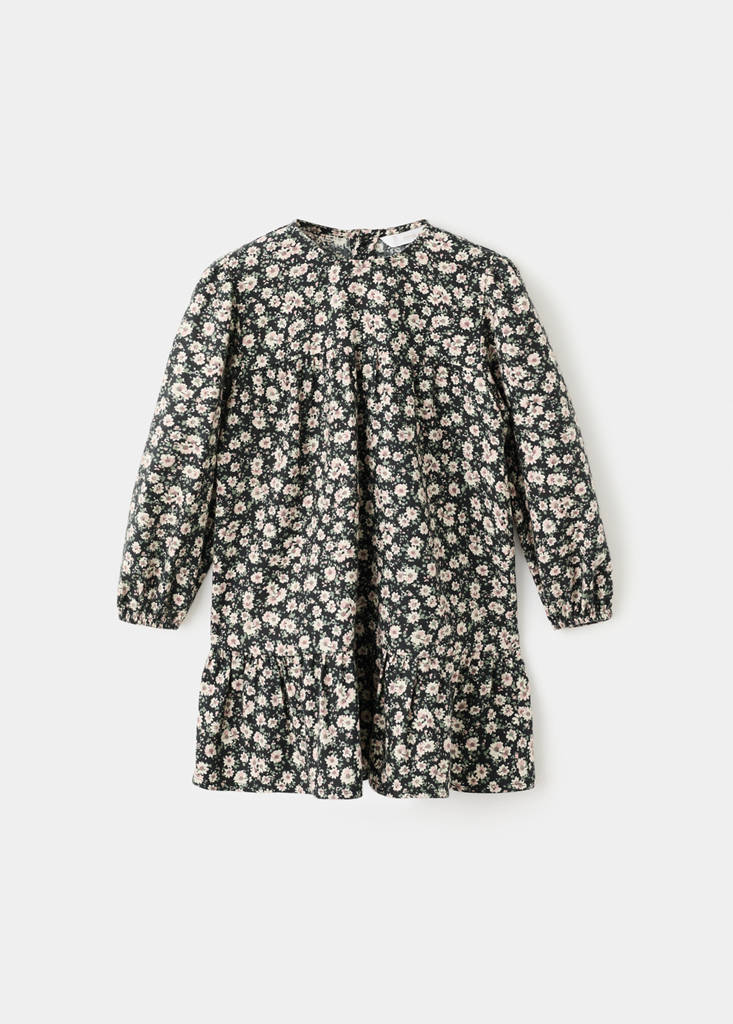 Floral print dress — Black