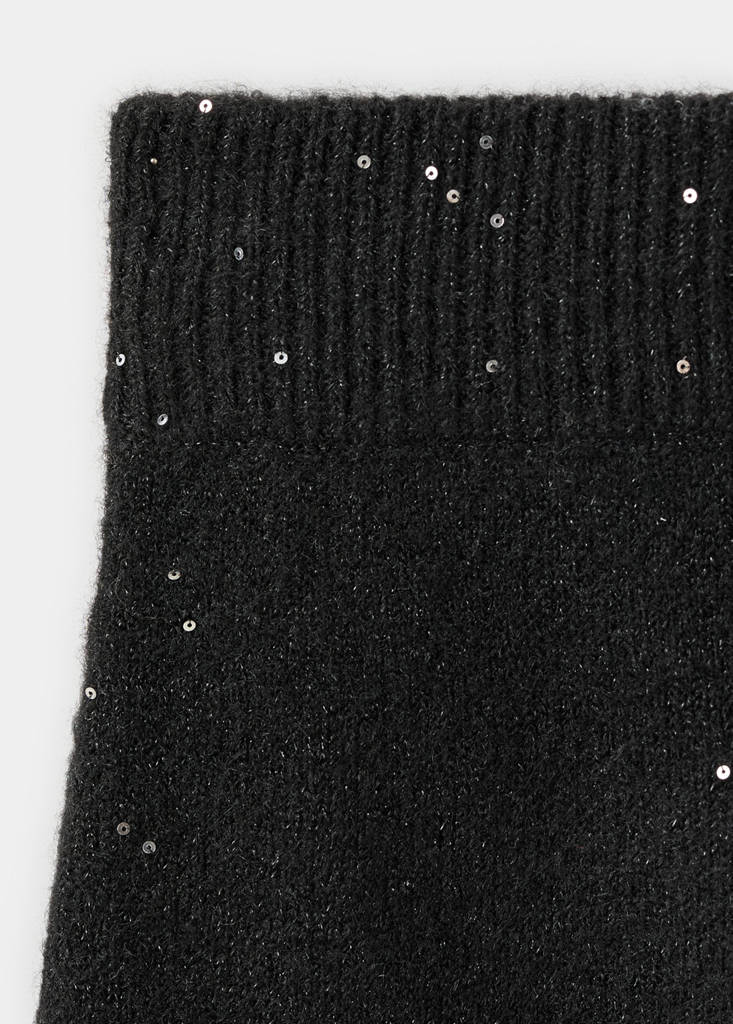 Knitted skirt with sequin detail — Black