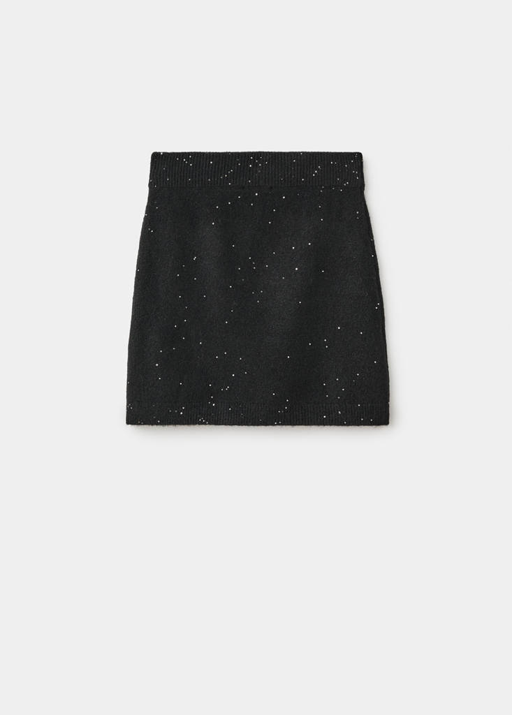 Knitted skirt with sequin detail — Black