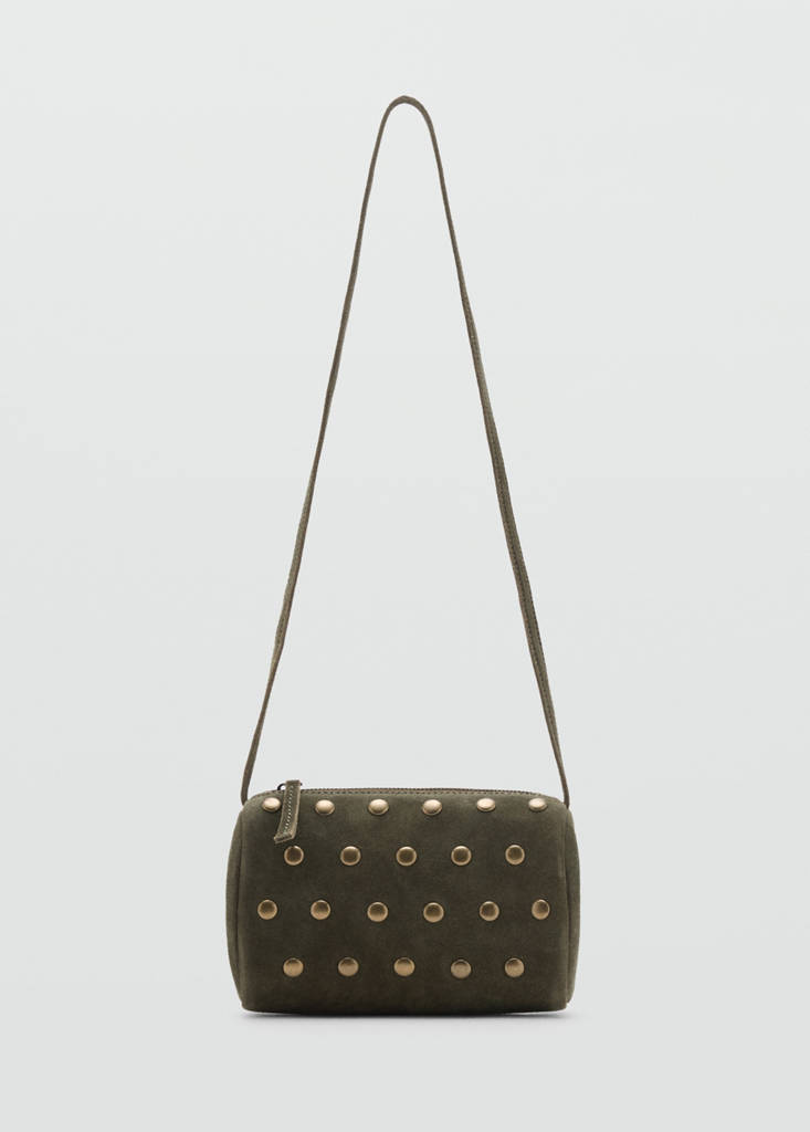 MANGO KIDS - Sac rond cuir kaki - Taille unique - Fille