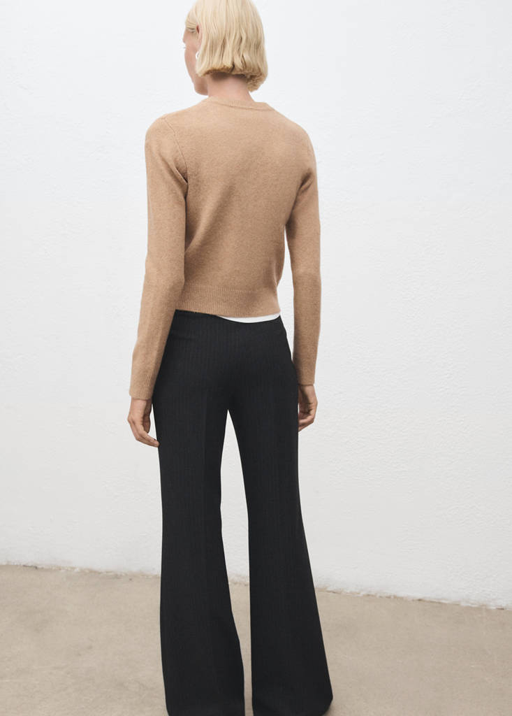 Knitted button cardigan — Medium Brown
