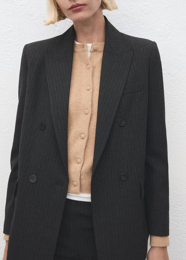 Knitted button cardigan — Medium Brown