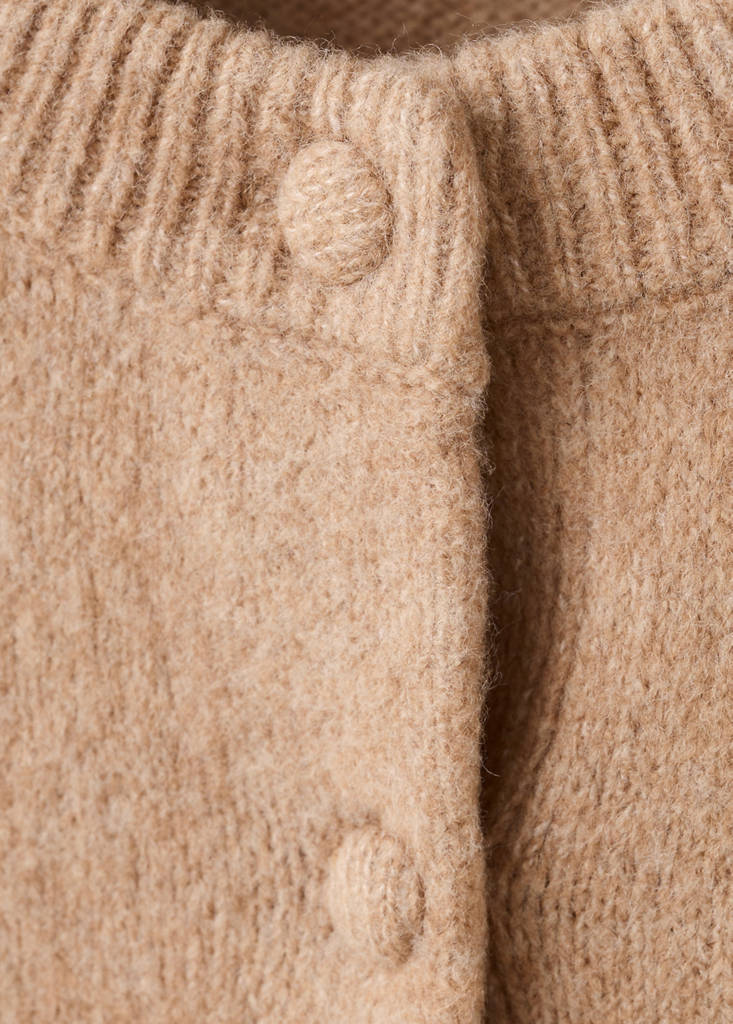 Knitted button cardigan — Medium Brown