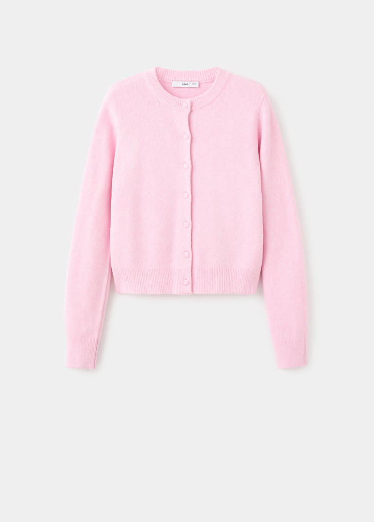 Knitted button cardigan — Pink