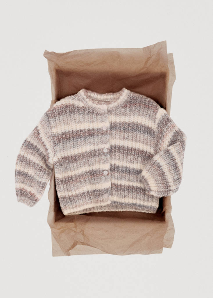 Striped flecked sweater — Wine