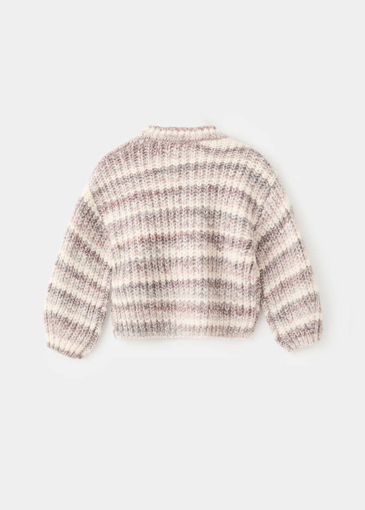 Striped flecked sweater — Wine