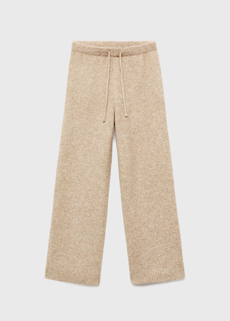Straight-leg knitted trousers — Medium Brown