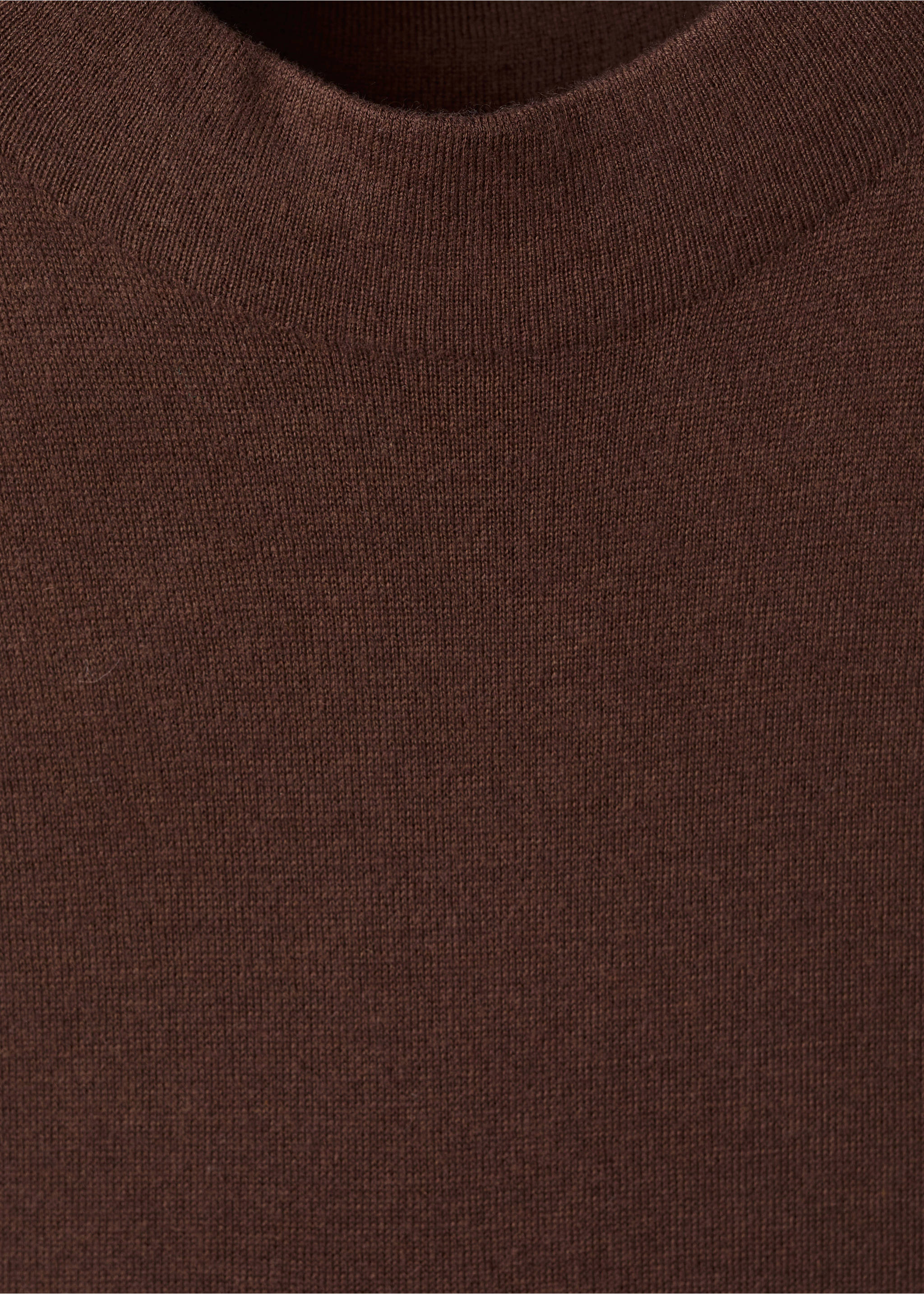 Perkins-neck knitted dress - Details of the article 0, Chocolate. Ref: 17067788-00.