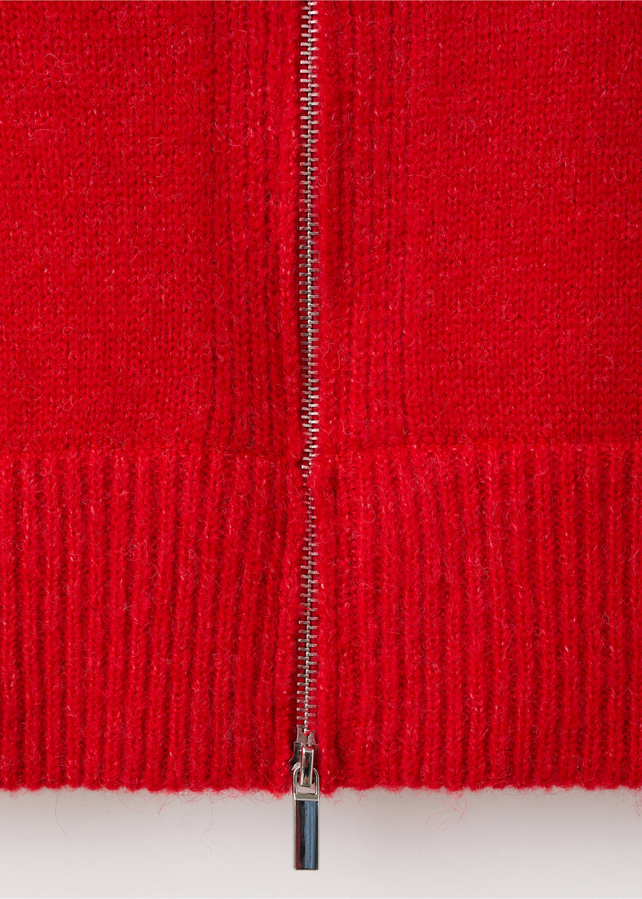 Cardigan with shirt collar - Details of the article 0, Red. Ref: 17067789-00.