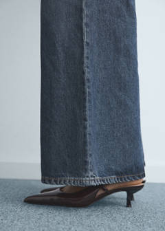 Wide leg jeans with buttons — Dark Blue 6