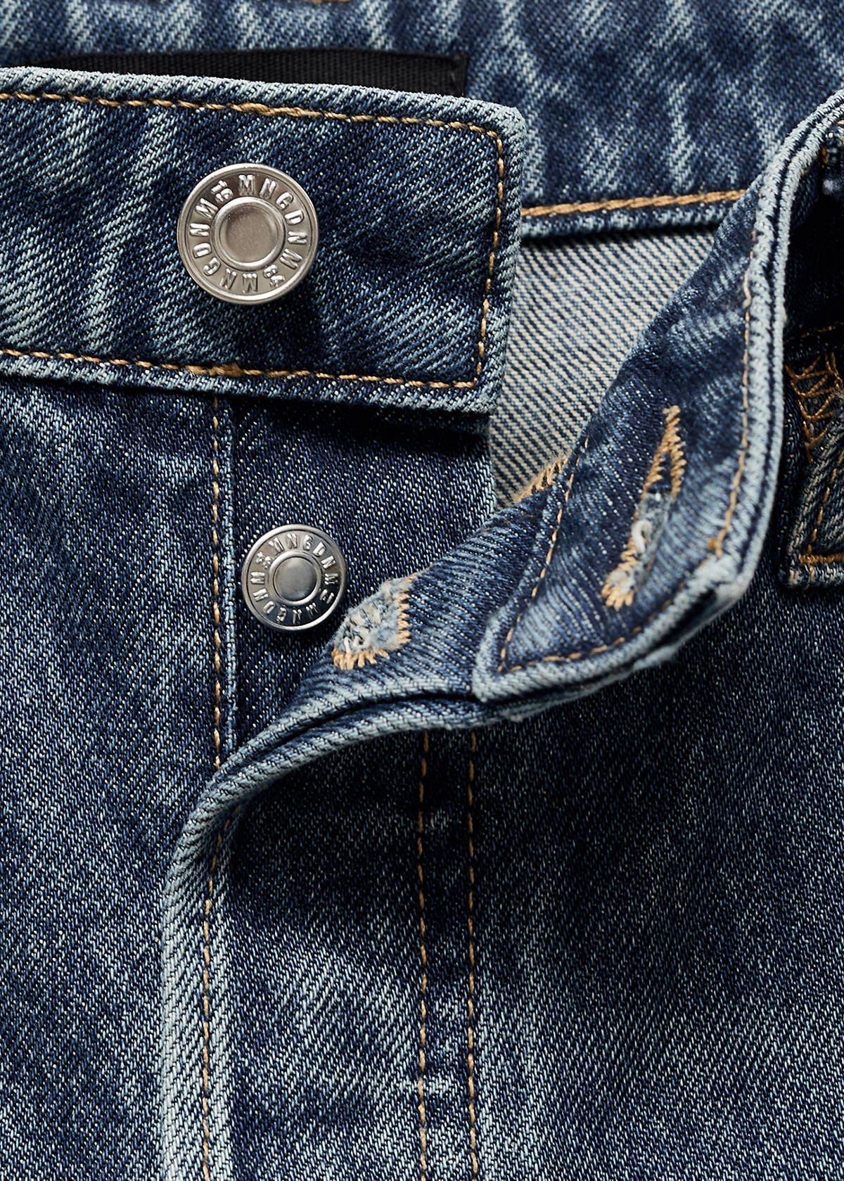 Wide leg jeans with buttons — Dark Blue