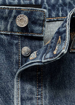 Wide leg jeans with buttons — Dark Blue 8