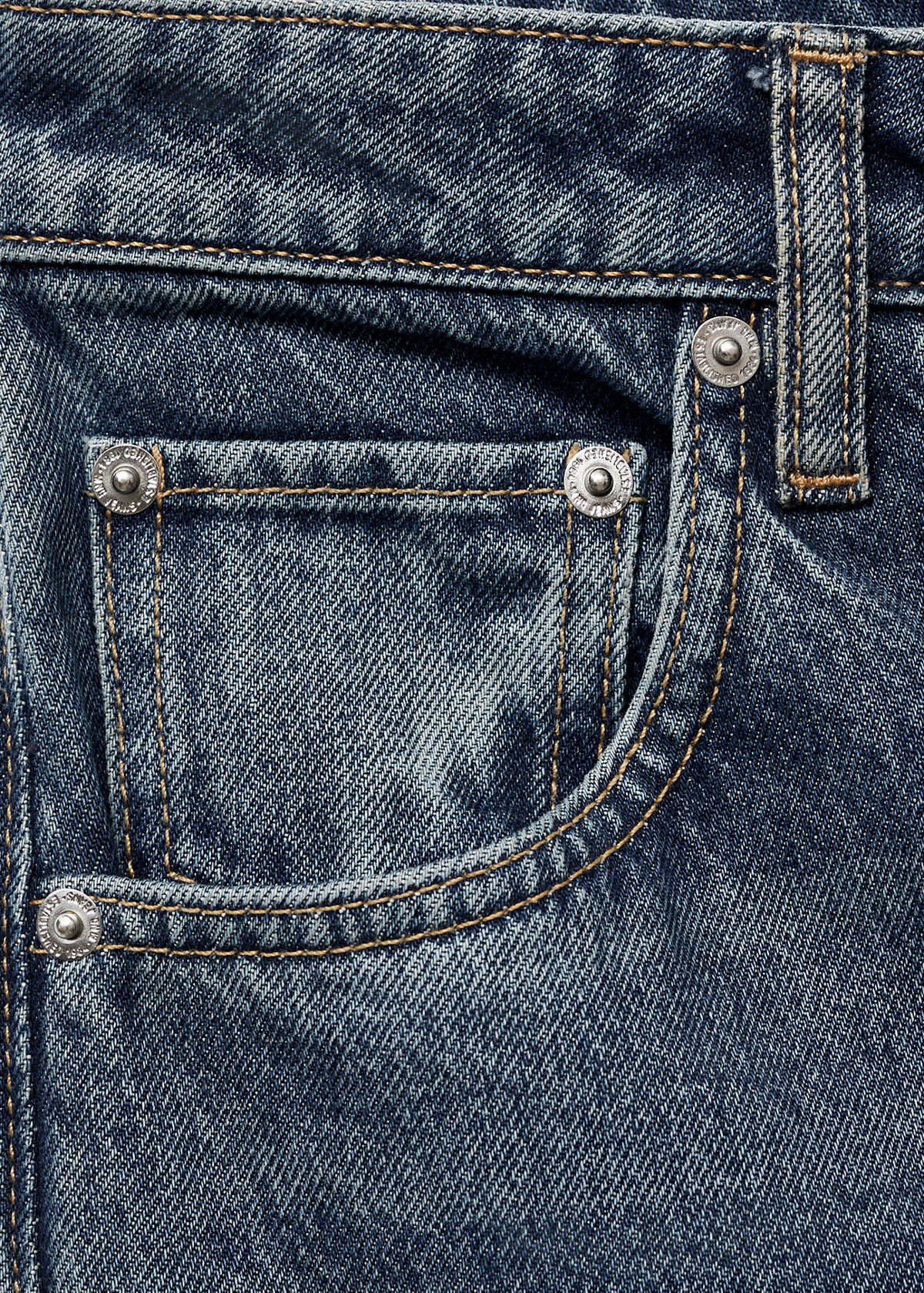Wide leg jeans with buttons — Dark Blue