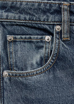 Wide leg jeans with buttons — Dark Blue 9