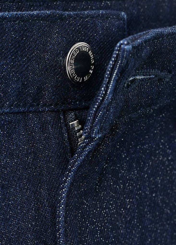 Shiny straight-leg jeans — Dark Blue