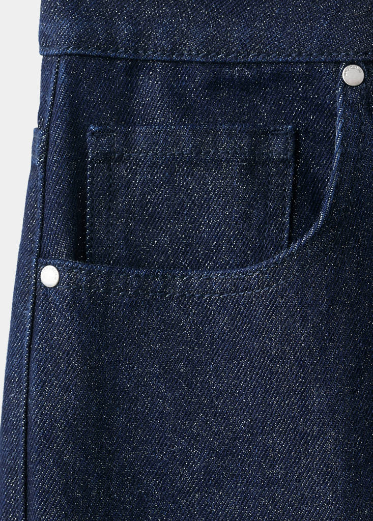 Shiny straight-leg jeans — Dark Blue