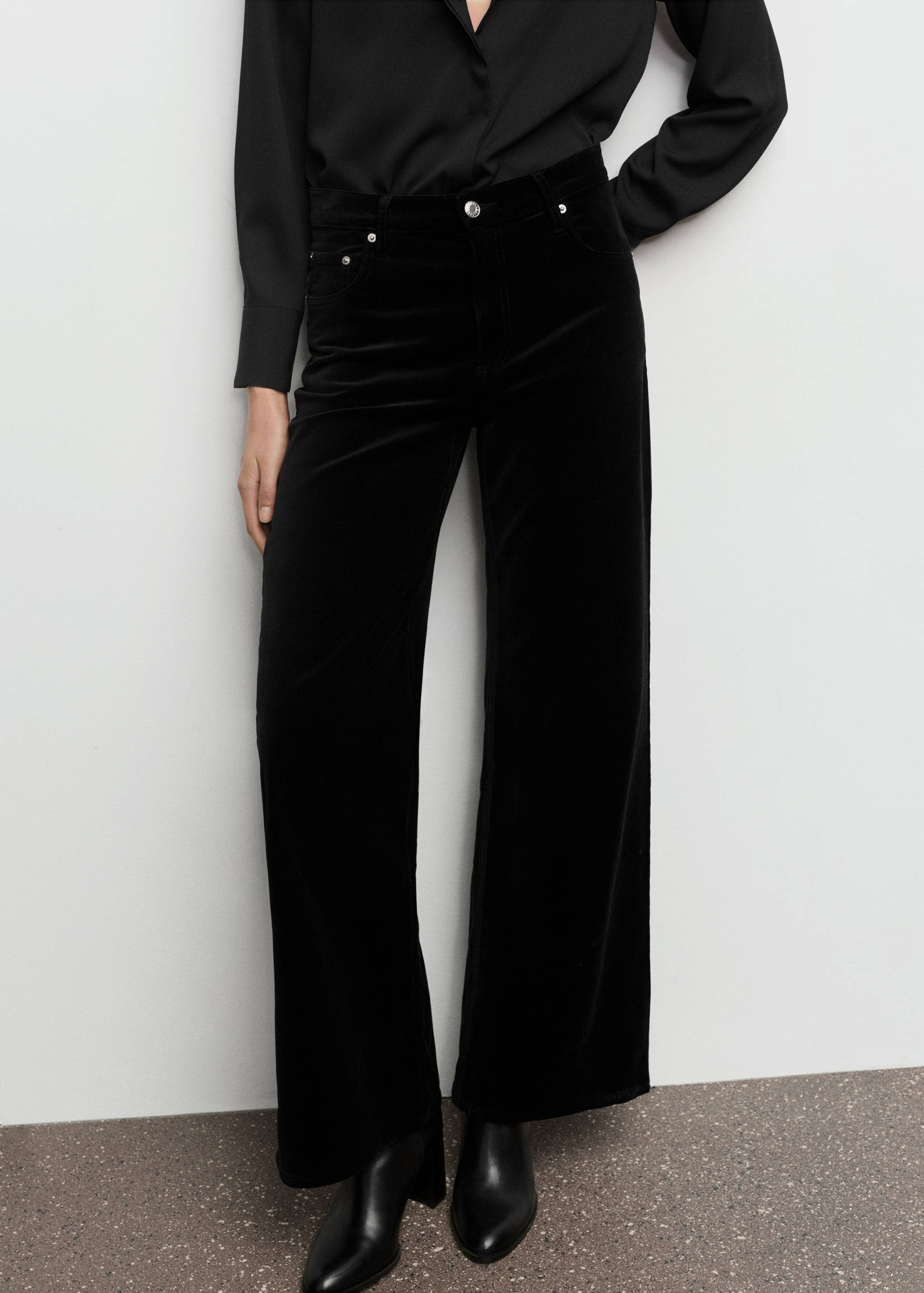 Wide leg velvet jeans - Medium plane