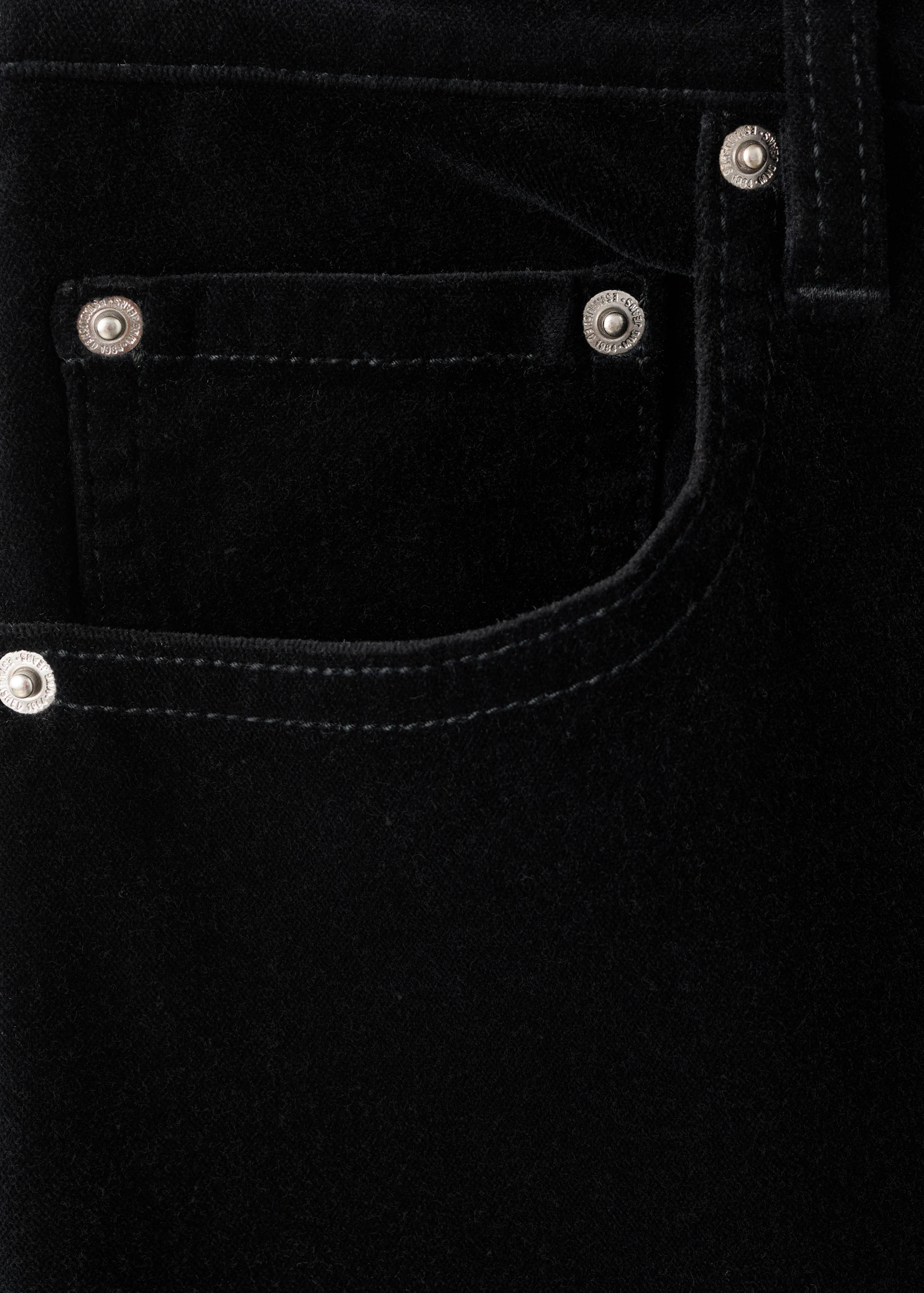 Wide leg velvet jeans - Details of the article 0