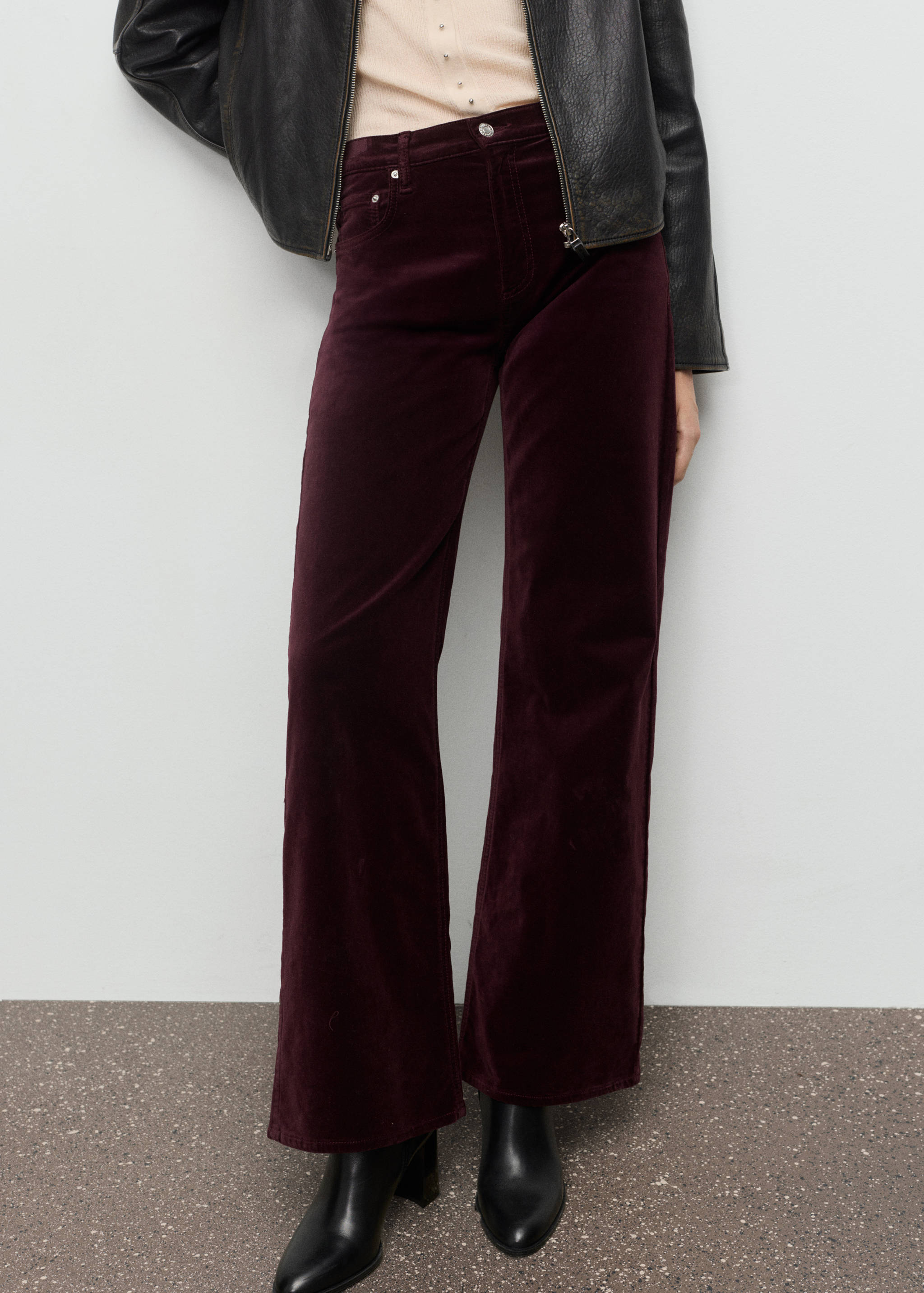 Wide leg velvet jeans - Medium plane