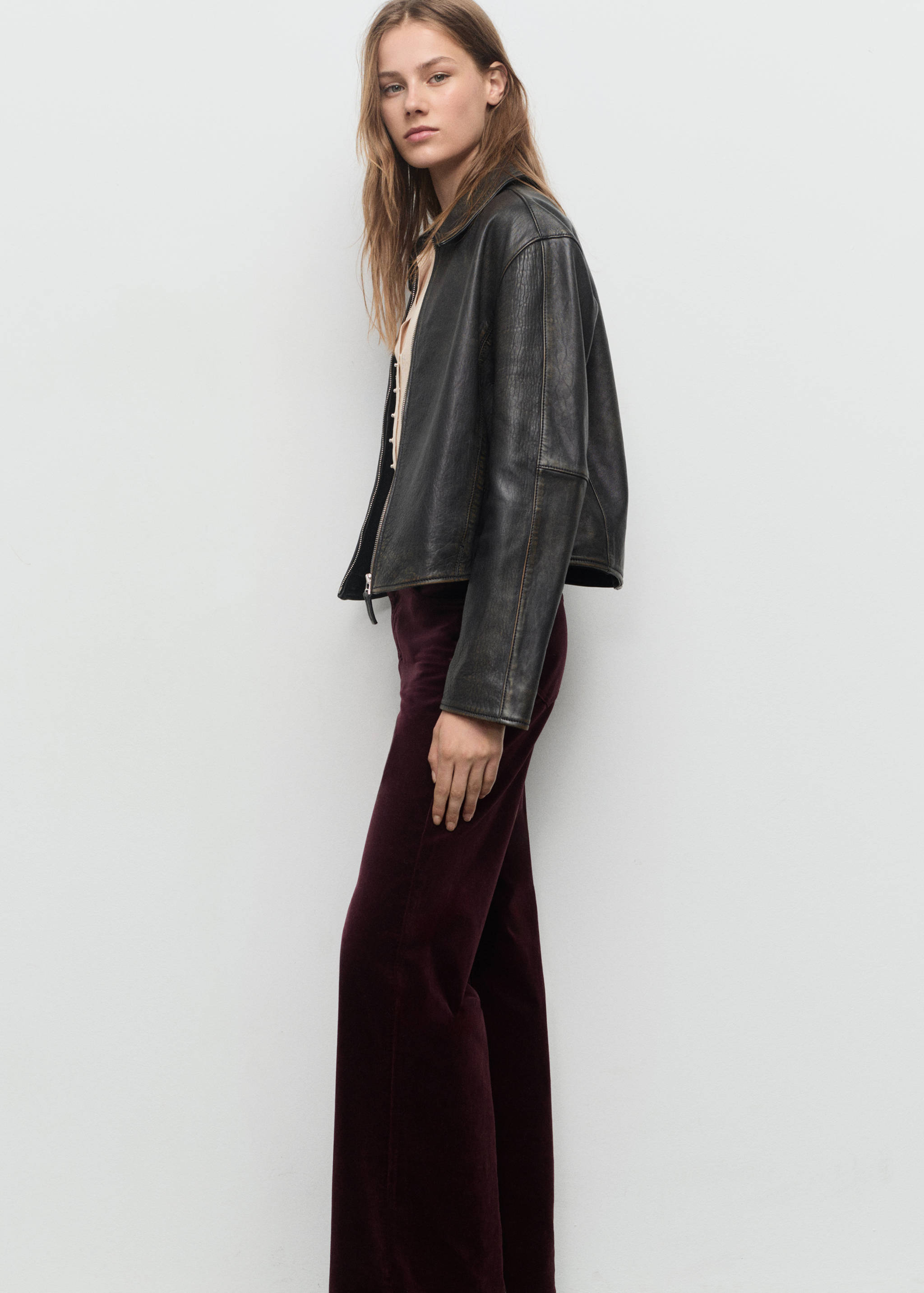 Wide leg velvet jeans - Details of the article 2