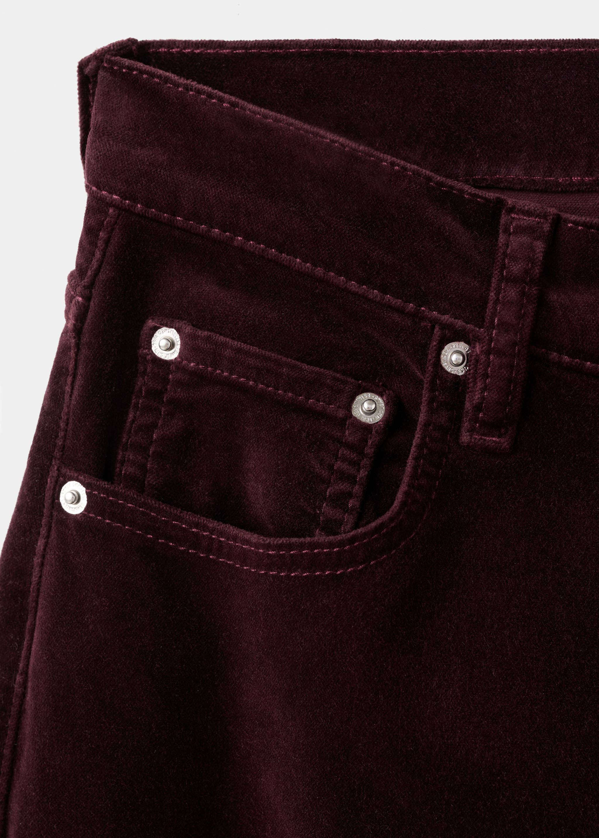 Wide leg velvet jeans - Details of the article 0