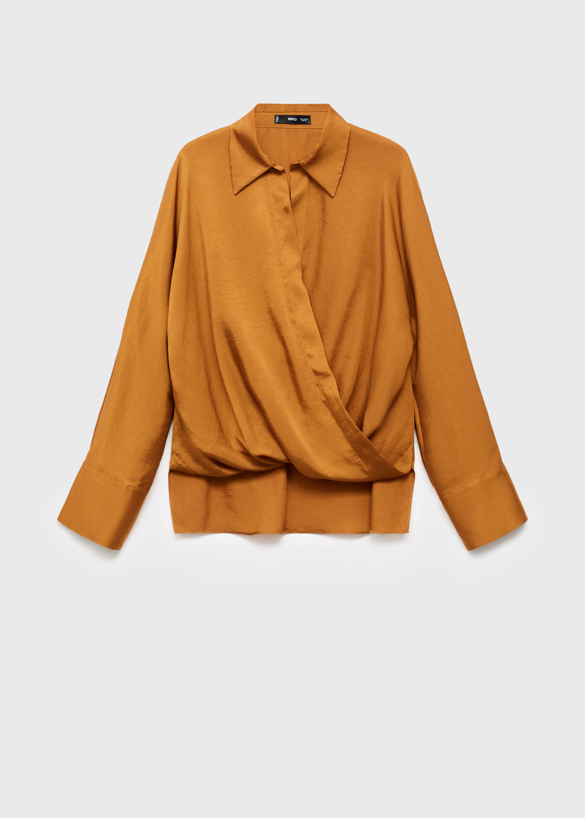 Cross-over satin blouse - Article without model