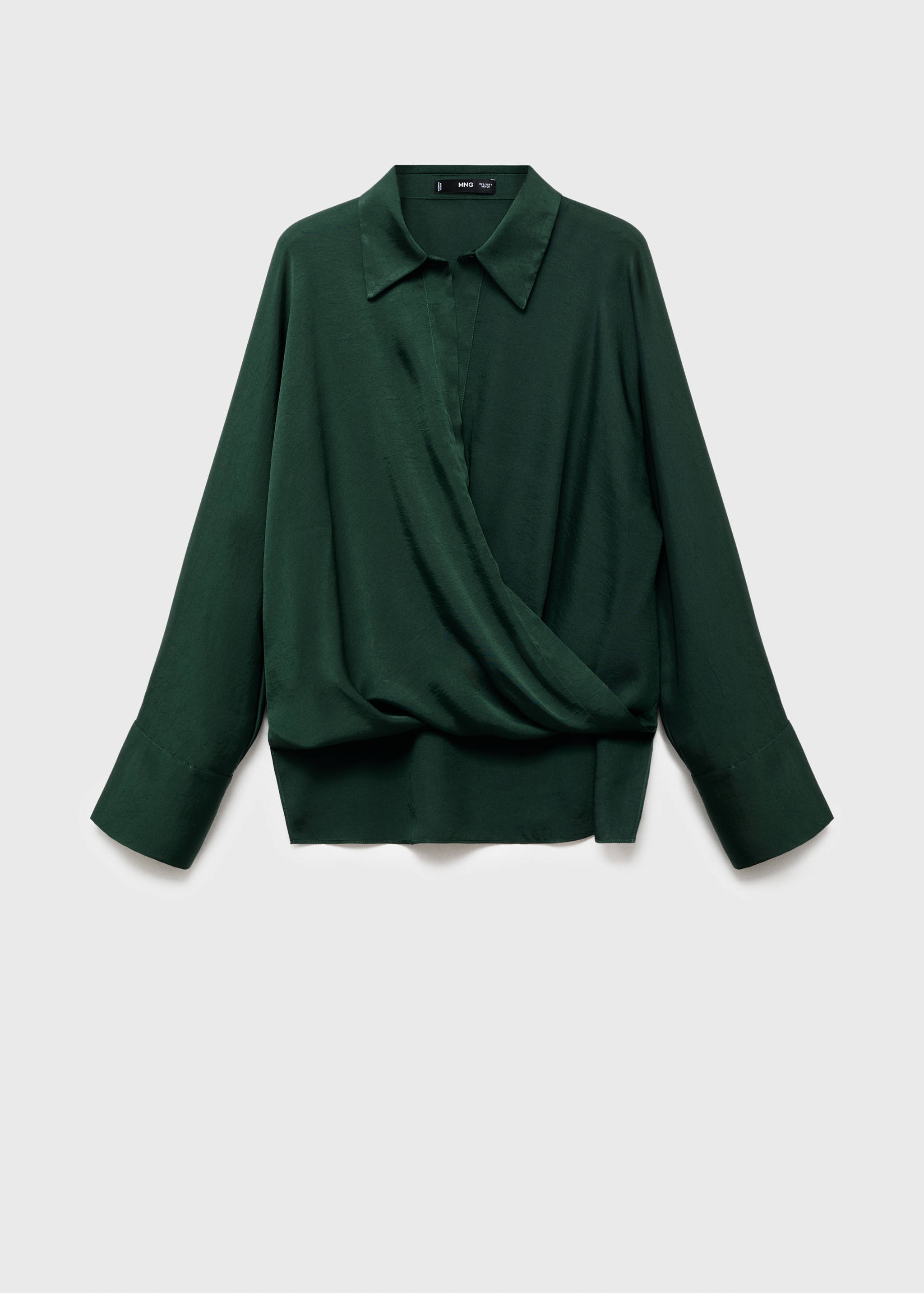 Cross-over satin blouse - Article without model