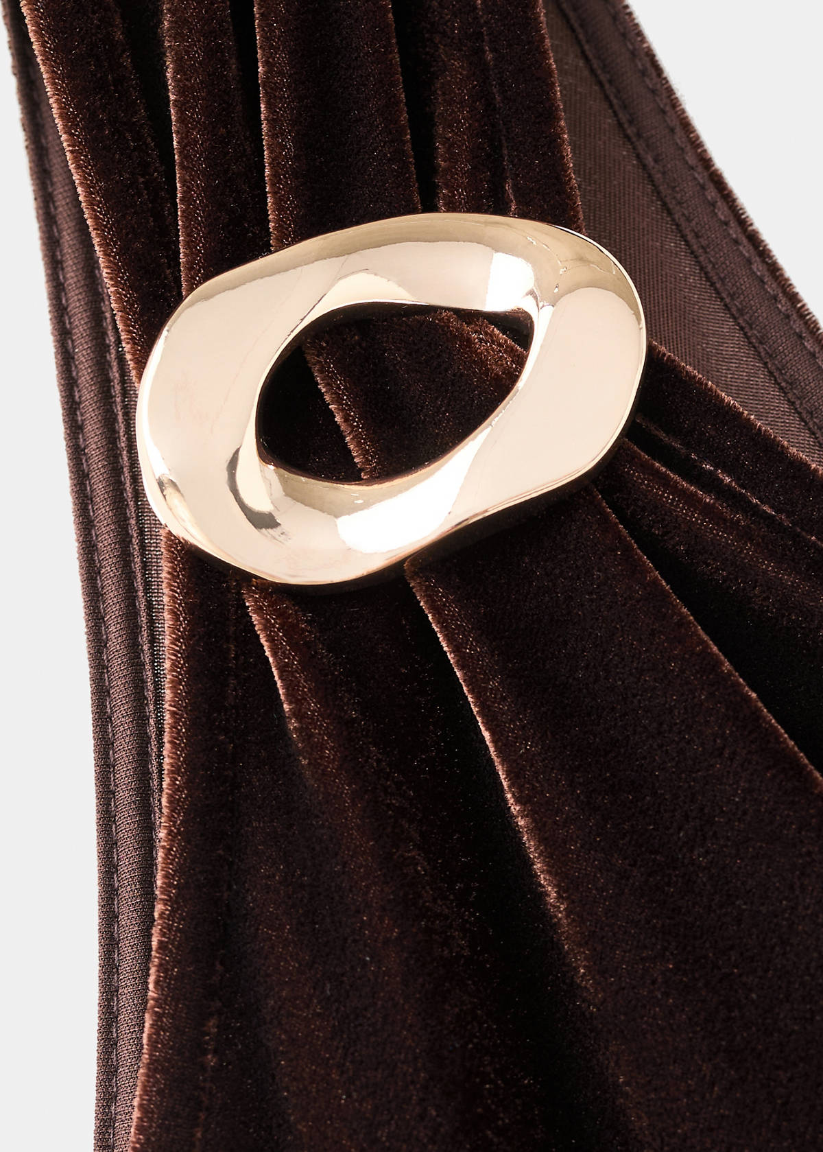 Velvet jumpsuit with metallic detail — Brown