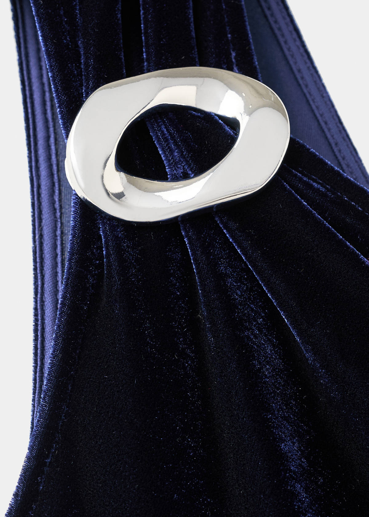 Velvet jumpsuit with metallic detail — Navy