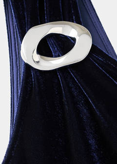 Velvet jumpsuit with metallic detail — Navy 6