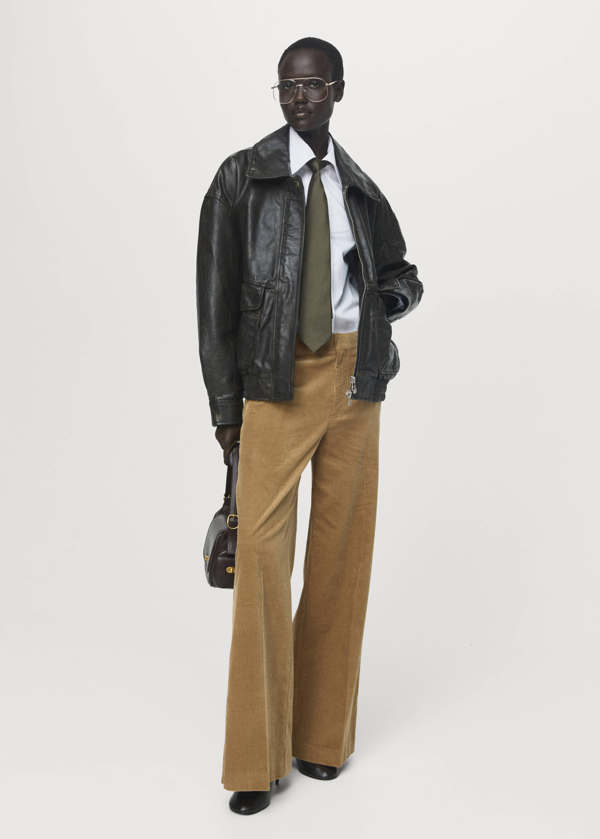 Wide leg corduroy trousers - General plane
